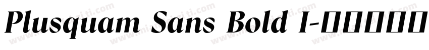Plusquam Sans Bold I字体转换